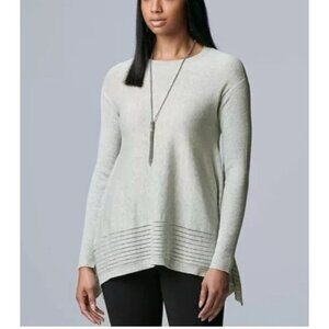 Simply Vera Sweater Large L Trapeze Gray NWT Long Sleeve Lightweight Cotton